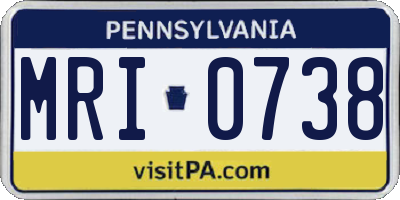 PA license plate MRI0738