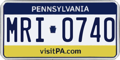 PA license plate MRI0740