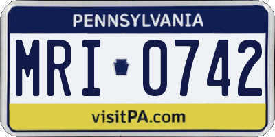 PA license plate MRI0742