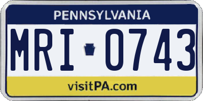PA license plate MRI0743
