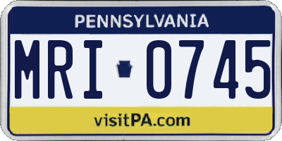 PA license plate MRI0745