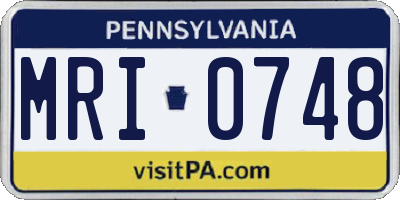 PA license plate MRI0748