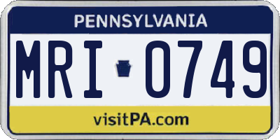 PA license plate MRI0749