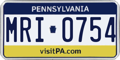 PA license plate MRI0754