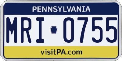 PA license plate MRI0755
