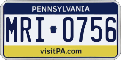 PA license plate MRI0756