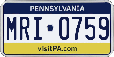 PA license plate MRI0759