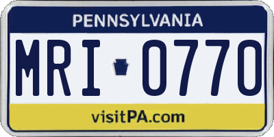 PA license plate MRI0770