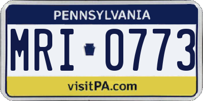 PA license plate MRI0773