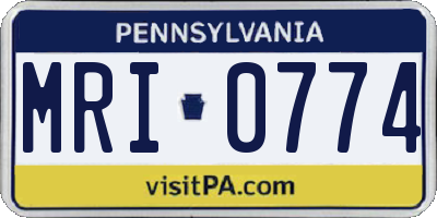 PA license plate MRI0774