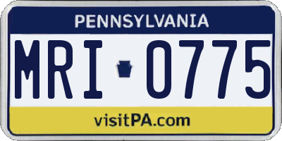 PA license plate MRI0775