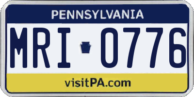 PA license plate MRI0776