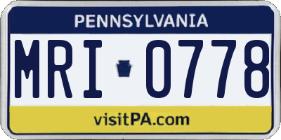 PA license plate MRI0778