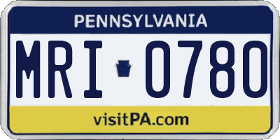 PA license plate MRI0780