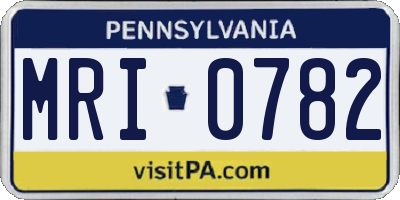 PA license plate MRI0782