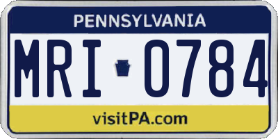 PA license plate MRI0784