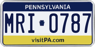 PA license plate MRI0787