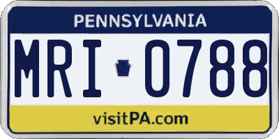 PA license plate MRI0788