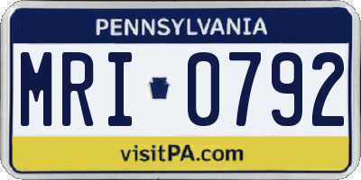 PA license plate MRI0792