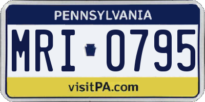 PA license plate MRI0795