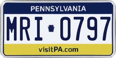 PA license plate MRI0797