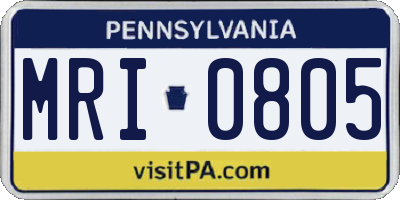 PA license plate MRI0805