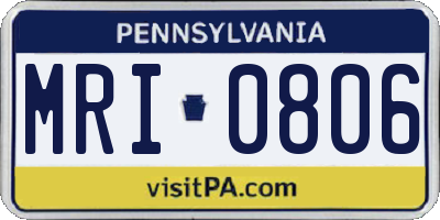 PA license plate MRI0806