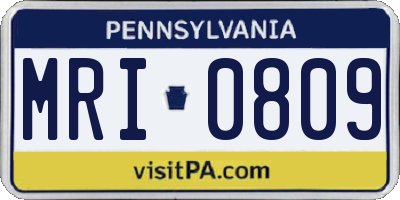 PA license plate MRI0809
