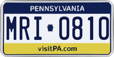 PA license plate MRI0810