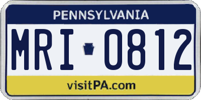 PA license plate MRI0812