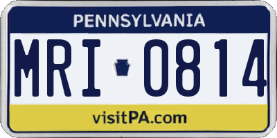 PA license plate MRI0814