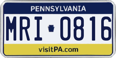 PA license plate MRI0816