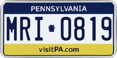 PA license plate MRI0819