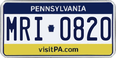 PA license plate MRI0820