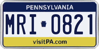 PA license plate MRI0821