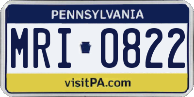 PA license plate MRI0822