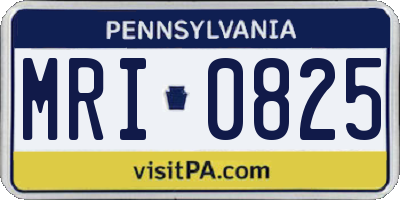 PA license plate MRI0825