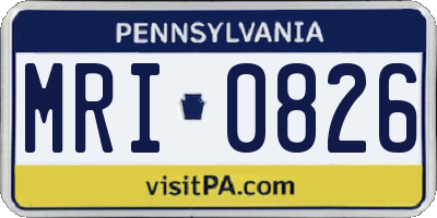 PA license plate MRI0826