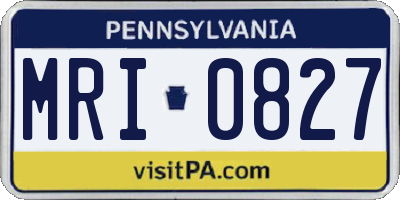 PA license plate MRI0827