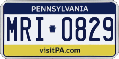 PA license plate MRI0829