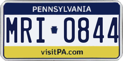 PA license plate MRI0844