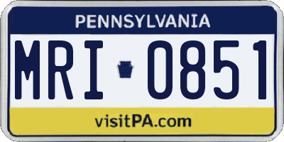PA license plate MRI0851