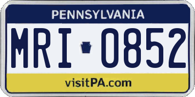 PA license plate MRI0852