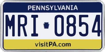 PA license plate MRI0854