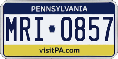 PA license plate MRI0857