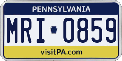 PA license plate MRI0859