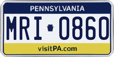 PA license plate MRI0860