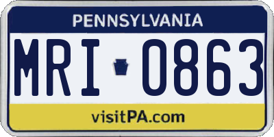 PA license plate MRI0863