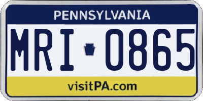 PA license plate MRI0865