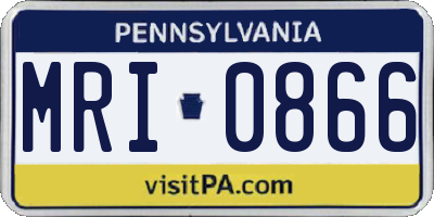 PA license plate MRI0866